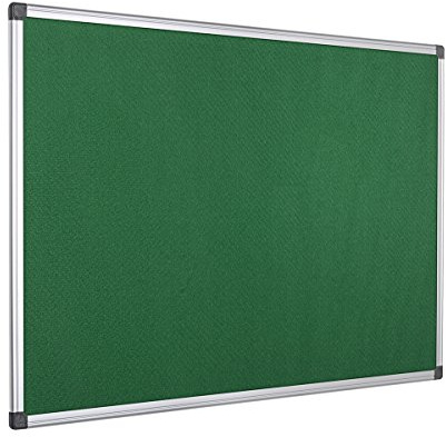 Bi-Office Filztafel Maya, Mit Aluminiumrahmen, Grüne Filzoberfläche, Zum Gebrauch Mit Pinnnadeln, Pinnwand, 120 x 90 cm