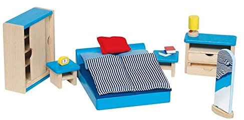 Goki 51906 - Schlafzimmer, 16-teilig, Puppenhausmöbel