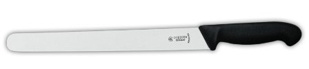 Giesser Since 1776 - Made in Germany - Ham Knife, Basic Black, Blade 36 cm, Serrated Edge, Non-Slip Grip, Sharp Sausage Knife, Dishwasher-Safe, Rust-Free