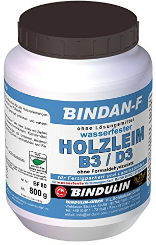 Bindan-F Holzleim D3 800 g Dose mit Pinsel zum Auftragen von E-Com24