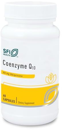 Klaire Labs SFI Health Coenzyme Q10-60 Milligrams CoQ10 as Ubiquinone, Hypoallergenic Formula for Cardiovascular & Cellular Energy Support (60 Vegetarian Capsules)