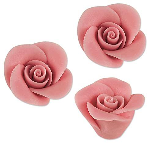 Günthart 48 Marzipanrosen, klein, rosa | 24mm | Tortendekoration | Essbar