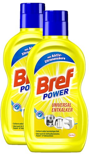 Bref Power Universal Entkalker für Kaffevollautomat & Kaffeemaschinen, 2x500ml, Kalklöser mit Aktiv-Zitronensäure für Küchengeräte