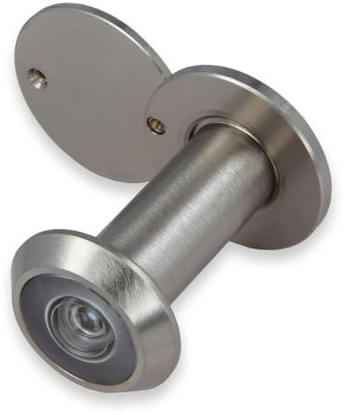 Amig - Spioncino per porta | Lentille super angle | Installation facile | Épaisseur de la porte: 35-60 mm | Diamètre: 14 mm | Finition: Cromo opaco, Vista grandangolare di 160 gradi