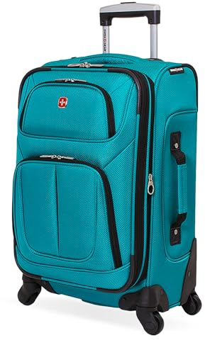 Swiss Gear Sion Softside Expandable Roller Luggage, Teal, Carry-On 21-Inch, Sion Softside Expandable Roller Luggage