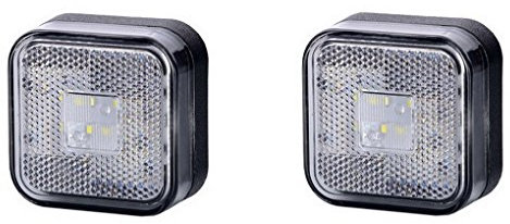 BUL BARS 2 x 4 SMD LED Weiß Begrenzungsleuchte Seitenleuchte 12V 24V mit E-Prüfzeichen Positionsleuchte Auto LKW PKW KFZ Lampe Leuchte Licht Front Universal