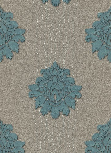 Vliestapete türkis Barock Hommage Erismann 5810-19