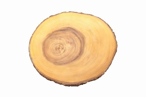 Rustica apollo THE HOUSEWARES BRAND bark Board Round 32 cm, 32 x 2.5 cm | Acacia Wood, 32-37cm Diameter, for Weddings, Christmas, Cakes, Centrepiece, Natural Rustic Bark Design