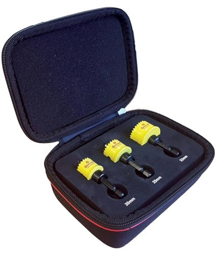 Starrett CSC 3-Piece Hole Saw Set - For Cordless Drills - 20mm, 25mm and 32mm - No Arbor or Pilot Drill Bit Required