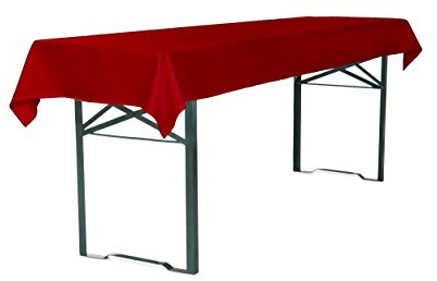 TexDeko® Tischdecke für Bierzeltgarnitur universell 250x100 cm Rot | blickdichtes Material, waschbar bis 40°C, strapazierfähig, weicher Stoff, Biertischdecke mit 170gsm Stoffgewicht
