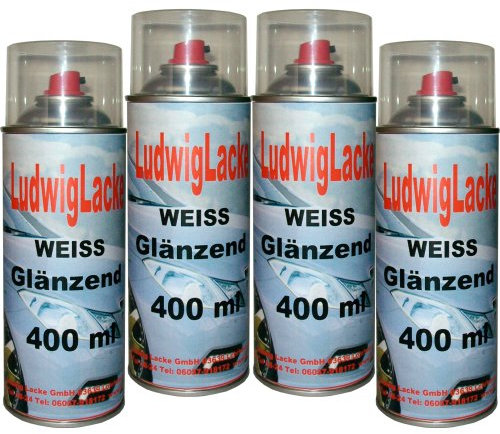 Standardspray 4 Lackspray Weiss glänzend 400 ml je Spraydose