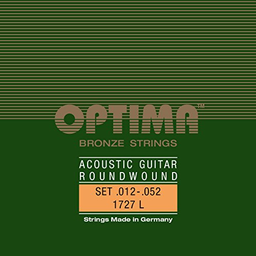 Optima 1727L Bronze Acoustics - Gitarrensaiten-Satz für Akustik-Gitarre - Spannung light, Roundwound - Kugel-Endung - Made in Germany