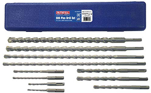 Faithfull FAISDSSET11 SDS Masonry Drill Bit Set 11 Piece With Carry Case