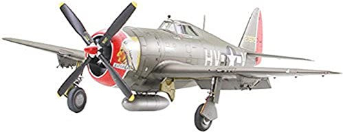 Tamiya 300061086-1:48 WWII US Republic P-47D Thunderbolt Razorback, originalgetreue Nachbildung, Plastik Bausatz, Basteln, Modellbausatz, Zusammenbauen, unlackiert