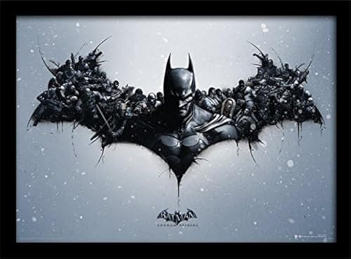 Pyramid International FP11087P-PL Batman Arkham Origins (Logo) gerahmter Druck, 250 GSM Paperwrap MDF, Mehrfarbig, 44 x 33 x 4 cm
