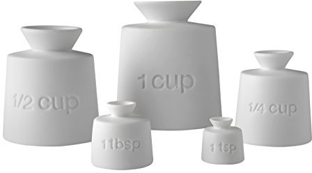Alessi MF01S/USA Tower 5 Messbechern Set, Porzellan, weiß, 5 Einheiten