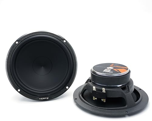 Hertz MP 165 Paar Tieftöner 165 mm, 180 W | Zellstoff mit Baumwollfasern, 6,5 Zoll, 90 W RMS, 4 Ohm, Schwingspule 25 mm, Ferrit-Magnet, 93 dB, 40-5000 Hz