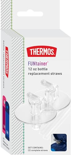 Thermos Replacement Straws for 12 Ounce Funtainer Bottle, Clear
