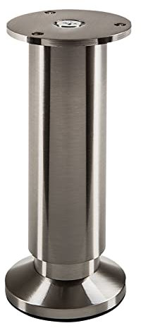 SOTECH Pied de meuble TERRA hauteur 150 mm aspect inox brossé Pied de support réglable en hauteur jusqu'à max. 15 mm, charge 250 kg