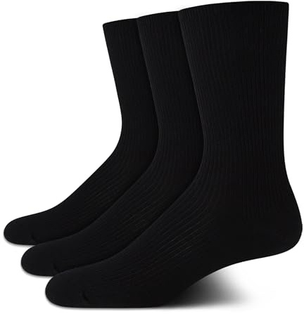 Calvin Klein Mens Dress Socks - 3 Pack Breathable Cotton Blend Patterned Crew Socks for Work, Business, and Formal Wear, Size 7-12, Black Textured