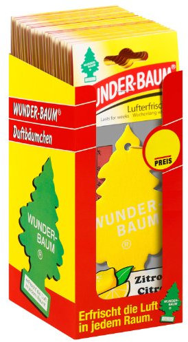 Wunderbaum Miracle Boîte de Coton 134201/24 Lot de 24 sapins désodorisants Senteur Citron