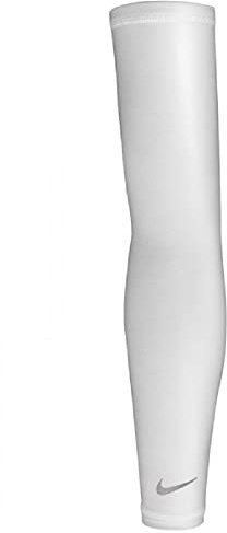 NIKE Blanco/Plata-L-XL Manga UV Seca Plateada, Unisex Adulto
