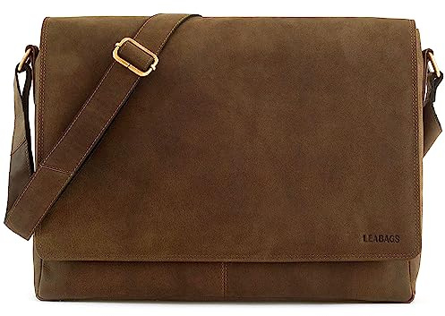 LEABAGS Oxford Laptoptasche Leder 15 Zoll Herren Damen Sugar Cane