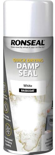 Ronseal QDDSAW400 Quick Dry Damp Seal Aerosol White 400ml | Solvent-based barrier isolates moisture staining, cures in 10 minutes and requires 2-3 applications before overcoating.