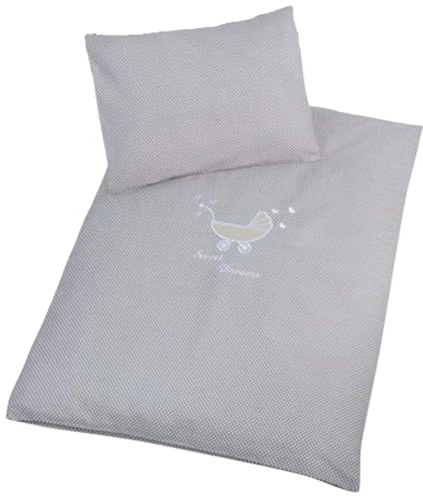 sei Design Kinderbettwäsche 2-TLG. – Baby Bettwäsche Set für Kinderwagen & Wiege – Bettdeckenbezug 60x80 cm + Kissenbezug 30x40 cm – 100% Baumwolle, atmungsaktiv & pflegeleicht