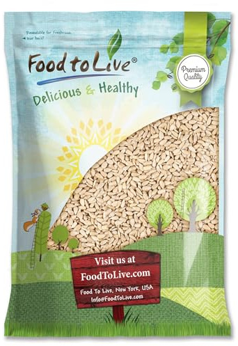Food to Live Sunflower Seeds, 8 Pounds – Non-GMO Verified, Kernels, No Shell, Kosher, Raw, Vegan, Sirtfood, Bulk