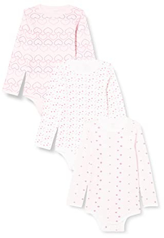 Care Baby Body långärmad i 100 % bomull (3-pack), Ljusrosa (500), 1-2 Månader