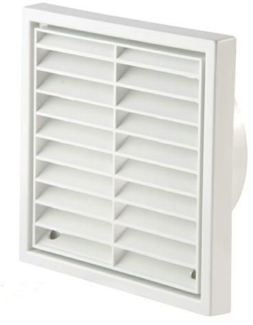 Extractor Fan Wall White Fixed Louvre Grill Grille Ventilation 4, 5, 6 (4 100mm)