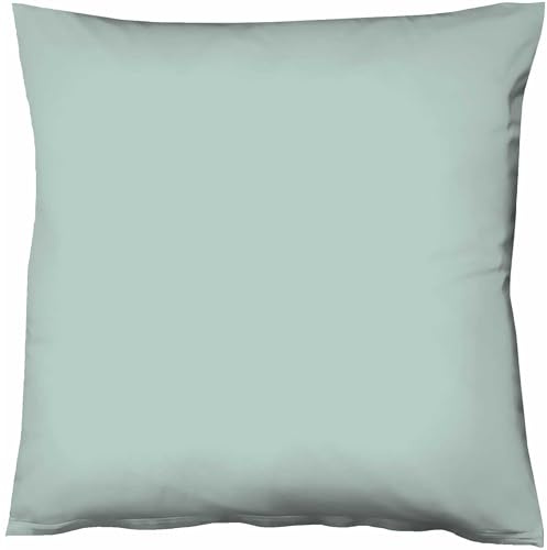 fleuresse Mako-Satin-Kissenbezug Uni Colours Aqua 6078 Größe 40 x 40 cm