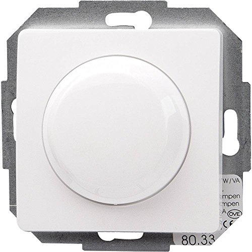 Kopp 803402087 Dimmer Paris mit Wippen-Wechselschalter (Phasenanschnitt), arktis-weiß