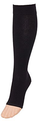 COMPRESSANA Twin - Stützstrümpfe mit offener Fuß-Spitze - besonders effektive Stützwirkung mit 21 mmHg Kompression (Stütz-Klasse 4) - robust und hautsympathisch - 1 Paar - Größe III - Farbe schwarz