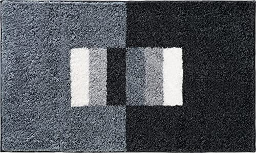 Erwin Müller Badematte Korfu, Badteppich rutschhemmend grau Größe 60x100 cm - für Fußbodenheizung geeignet, flauschig weich (weitere Farben, Größen)