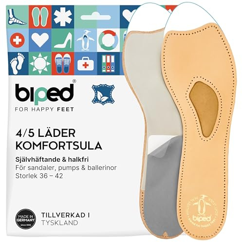 biped semelles 4/5 en cuir avec soutien de voûte et coussinet avant-pied – pour escarpins, talons hauts, ballerines et chaussures ouvertes – adhésives souples z2226(38)