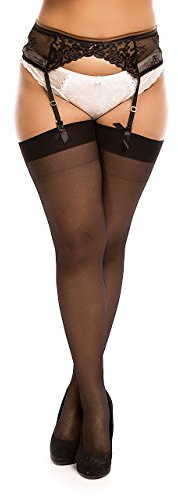 BIGGI BIG Magic 20 DENIER grande taille bas pour porte-jarretelles à 60 Plus Size-noir-58-60