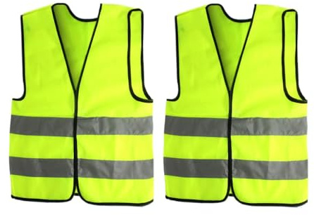 AngelicaAP Chaleco de seguridad para niños de alta visibilidad, chaleco de chaleco gris con tiras reflectantes