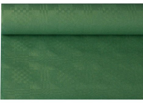 Rollo de mantel de papel Papstar, Damasco, verde oscuro, 120 cm x 8 m
