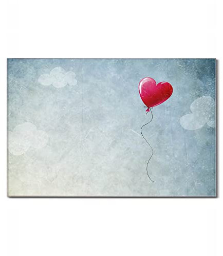 banjado Glas Magnettafel (60 x 40cm) - Magnetwand Glas - Magnetpinnwand als Memoboard - Pinnwand Magnettafel Küche, Büro, Kinderzimmer - Herzballon