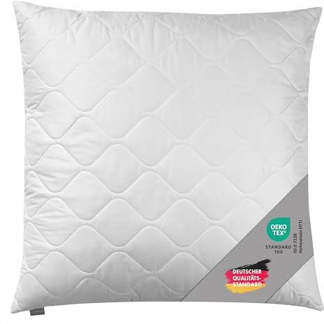 Traumnacht Cozy - Kopfkissen mit Bezug aus softer Mikrofaser, Öko-Tex zertifiziertes Kopfkissen mit Reißverschluss, 80x80 cm, produziert nach deutschem Qualitätsstandard