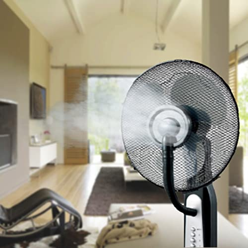 BREAKLING Ventilatore nebulizzatore e umidificatore rinfrescante su supporto - Nero 110 cm - Respinge le zanzare - Riduce i pollini presenti nell'aria