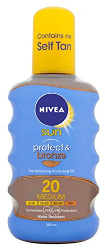 Nivea Sun Protect & Bronze Tan Activating 20 Medium Protecting Oil, 200 ml