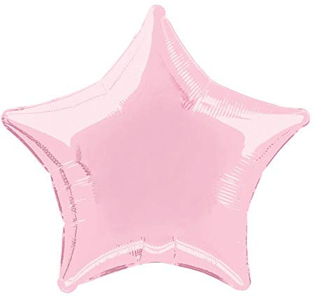 Unique Party- Globo foil helio estrella, Color rosa claro, 50 cm (53329) , color/modelo surtido