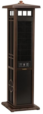 Lasko 4890 Elegant Living Fan with Remote Control-Features Accent Lighting and Widespread Oscillation-Perfect for Outdoor Patios, Decks, or Balconies, Brown