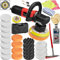tectake® Profi Exzenter Poliermaschine, Autopoliermaschine, Schleifmaschine zum Kratzer Entferner Auto, Auto Poliermaschine, Autopflege Set, Glas Politur oder Metall Politur - 28-tlg.