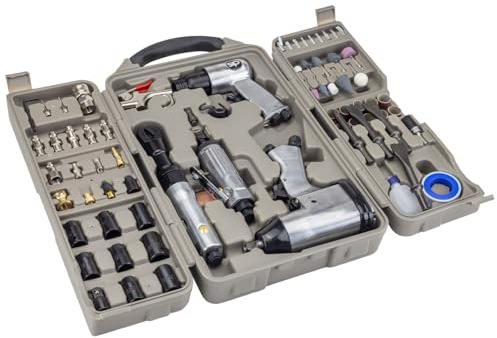 SIP Air Tool Kit 73 Piece Tool Set with Impact & Ratchet Wrench, Die Grinder and Air Hammer