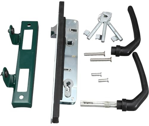 Drückergarnitur + Schloß für Uni-Gartentore