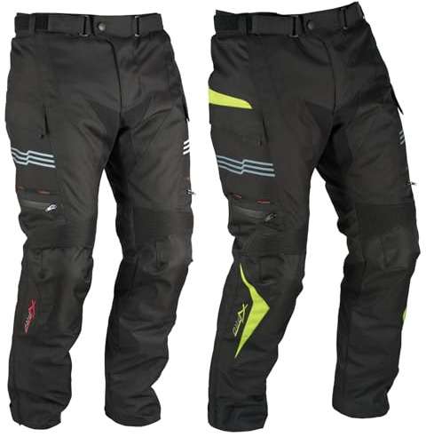 A-Pro Pantaloni Impermeabile Moto Termica Estraibile Strisce Riflettenti Fluo 36
